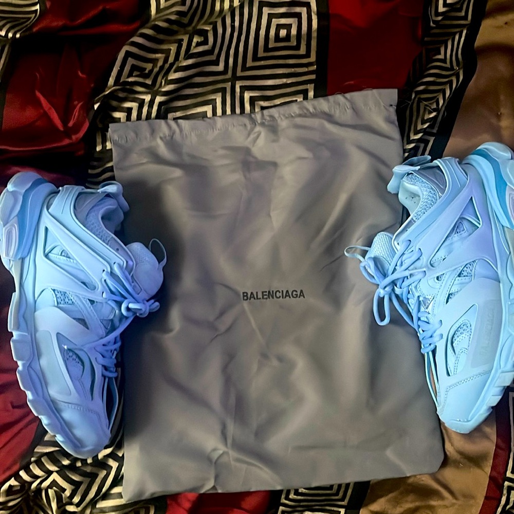 Balenciaga BB track runners, color blue, size 8.5